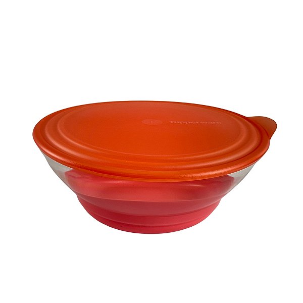 Tupperware Tigela Elegância Policarbonato 3,2 Litros - Transparente/Salmão