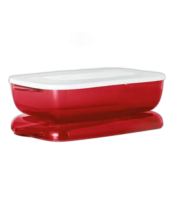 Tupperware Microplus Retangular Policarbonato 1,7 Litros - Vermelho