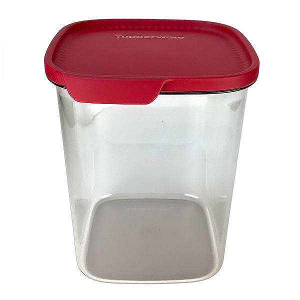 Tupperware Tigela Clear Policarbonato 3,6 Litros - Transparente Tampa Vermelha