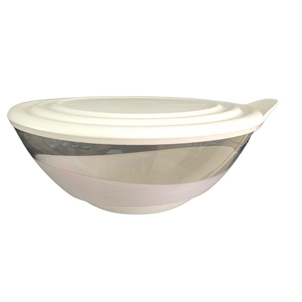 Tupperware Tigela Elegância Policarbonato 600ml - Transparente/Branco
