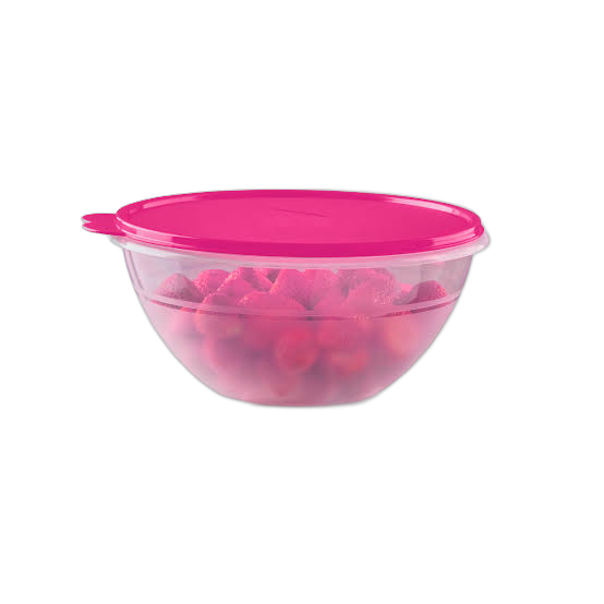 Tigela Maravilhosa 500ml - Transparente Tampa Rosa