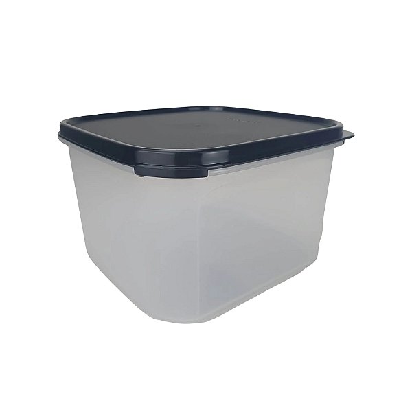 Pote Modular Quadrado 2,6 Litros - Transparente Tampa Preto Cosmo