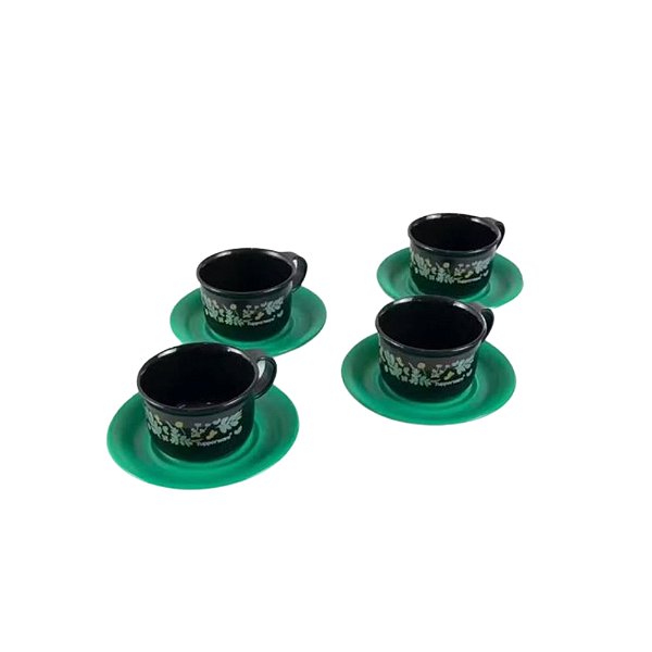 Tupperware Kit 4 Xícaras Floral 150ml