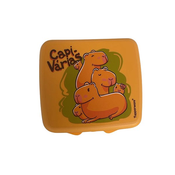 Tupperware Porta Sanduiche Capivaras  - Laranja Claro
