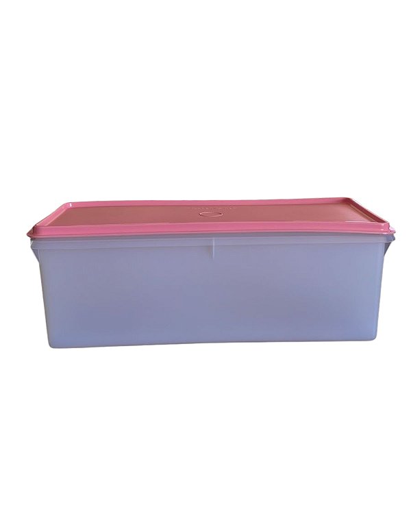 Tupperware Mega Caixa 6 Litros - Natural (Translucido Tampa Rosa Quartzo)