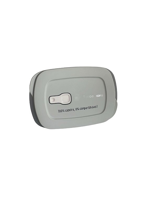 Tupperware Tigela Cristalwave Retangular Com Divisória GII 1 Litro - Cinza "100% Caseira, 0%Compartilhavel"