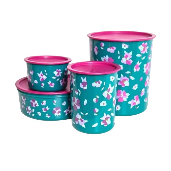 Tupperware Kit instantâneas - Beleza da Flor Bordo/Verde Musgo