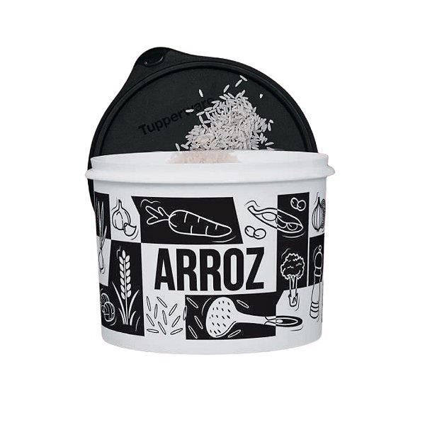 Tupperware Tupper Caxa Pop Box 2,4 Litros - Arroz Preto/Branco