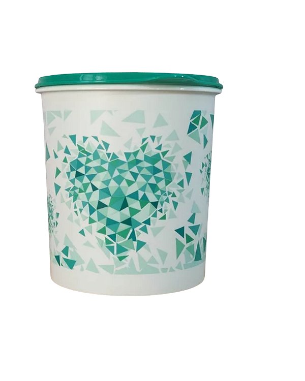 Tupperware Tupper Caixa 3,7 Litros - Coração Tampa Verde