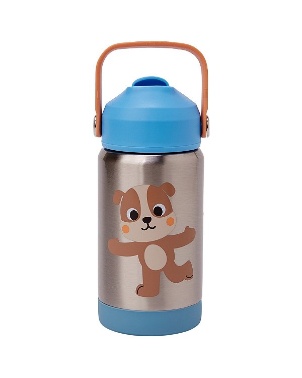 Copo Térmico Parede Dupla Com Canudo 360ml Buba - Zoo Cachorro