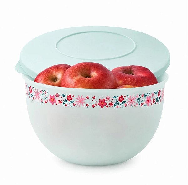 Tupperware Tigela Murano 1,3 Litros - Pétalas Aquamarine Floral