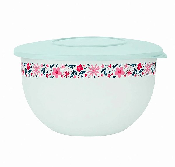 Tupperware Tigela Murano 2,5 Litros Azul - Pétalas Aquamarine Floral