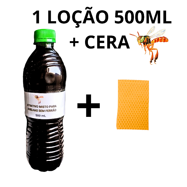 Loção Atrativa 500ml+CERA para captura de abelhas sem ferrão e enxames - Feromônio de abelhas