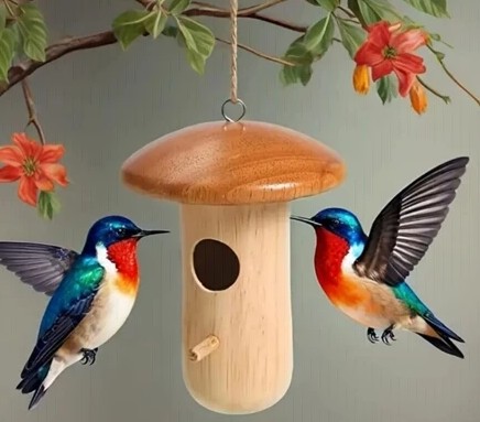 Casa de Beija-flor de Madeira Maciça