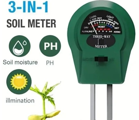 Testador de Solo 3 em 1 - Sem Bateria - Detecção de pH, Umidade e Luz