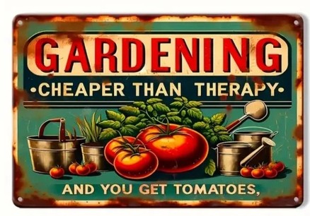 Placa de Jardim de Metal - Estilo Vintage