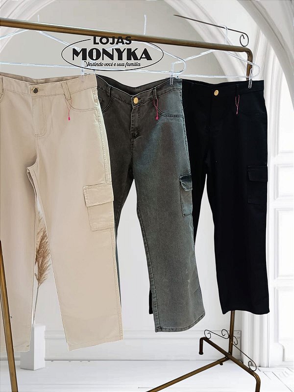 Calça Wide Leg - Cargo