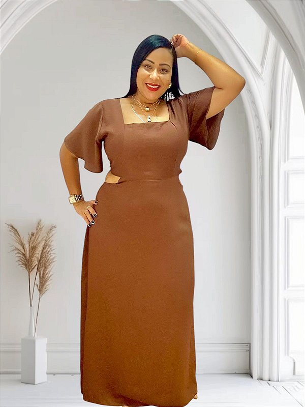 Vestido longo com amarração