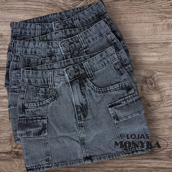 Saia jeans Marmorizada