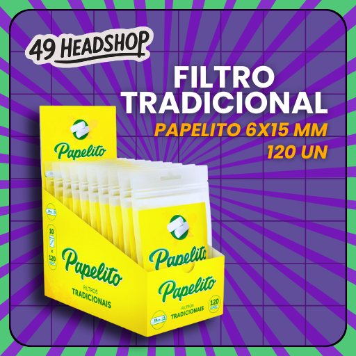 Filtros Tradicionais Papelito 6x15 mm - Bag c/120 Unidades
