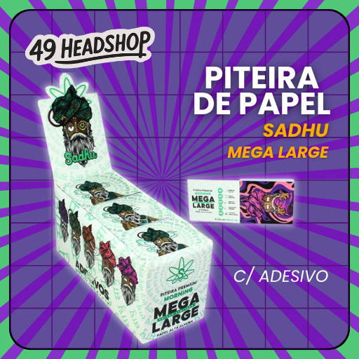 Piteira de Papel Sadhu Mega Large com Adesivo -Liivreto com 51 folhas