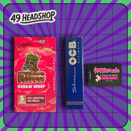 1 Dichavador Magnatas em Fibra de Coco+1 Seda King+1 Piteira de Papel Sessãozada