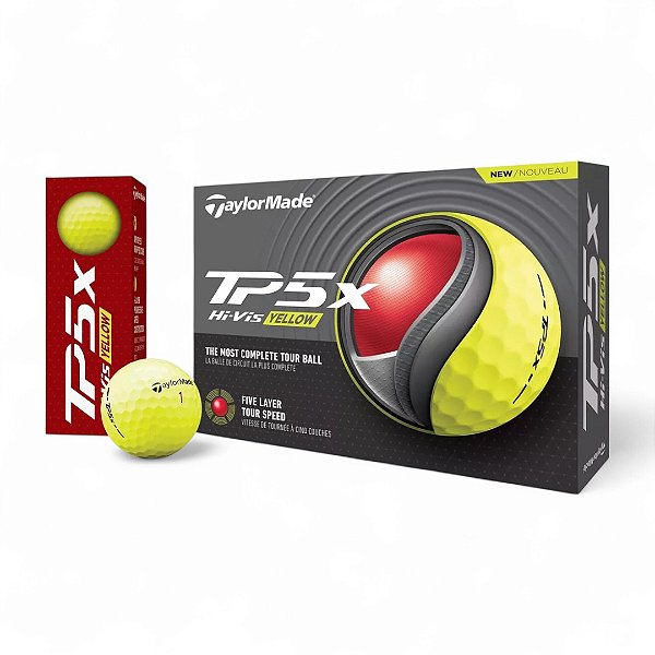 Kit 12 Bolas Golfe TaylorMade TP5x Hi-Vis - Nova Geração