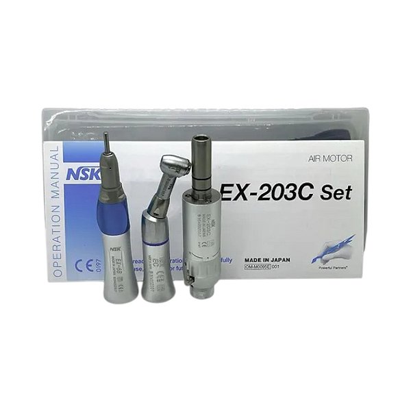 Kit Acadêmico NSK EX-203C Peça Reta Contra Ângulo