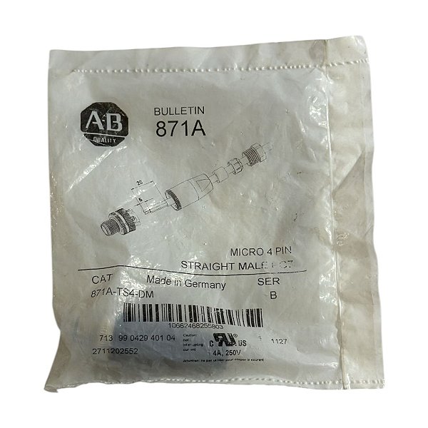 Conector Montável M12 Allen Bradley - 871A-TS4-DM