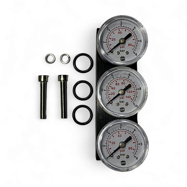 Kit 3 Manômetros Siemens - Bloco Conexão 6DR4004-2M