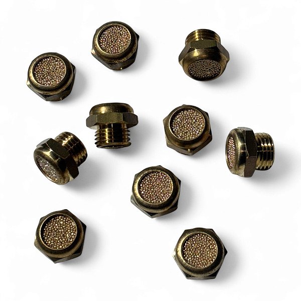 Kit 10 Silenciador Ar Pneumatico Compressor - Rosca 1/4