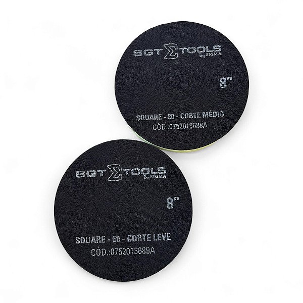 Kit Boina Polimento 8" Square Sigmatools - Amarela Azul