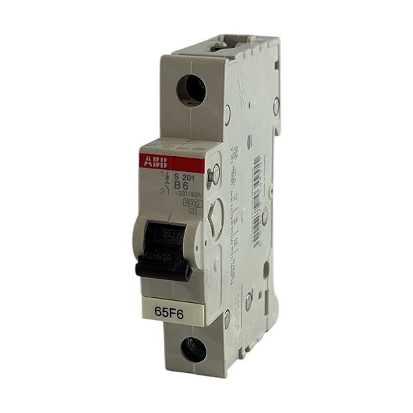Disjuntor Monopolar 6A Curva B 6kA ABB S201-B6