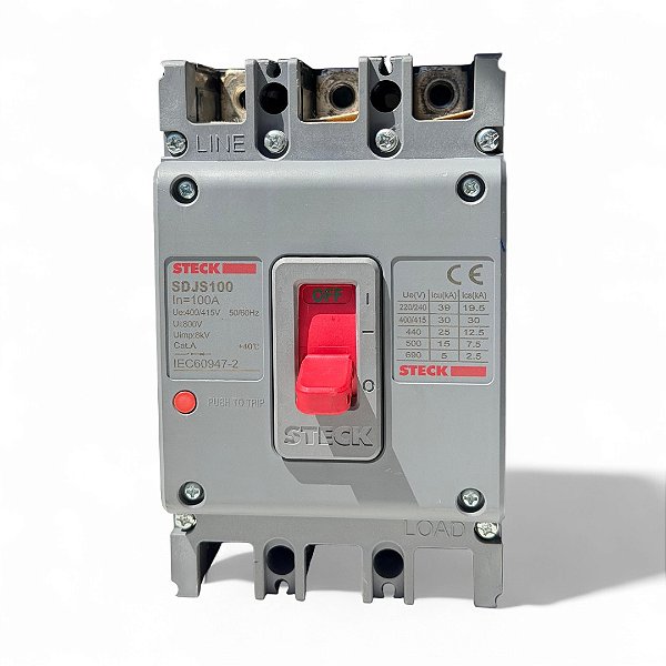 Disjuntor Tripolar 100A SDJS100 Steck Linha Asgard