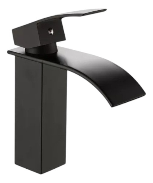 Torneira Banheiro Baixa Cascata Preta Fosco Novo