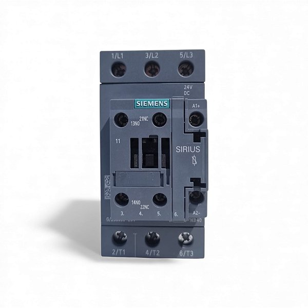 Contator Tripolar 80A 24VCC 1NA+1NF 3RT20381KB40 Siemens