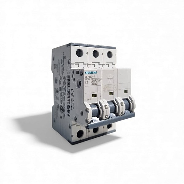Disjuntor Siemens 5SY6306-7 MCB C6, 6A, 3 polos, 400V (KB)