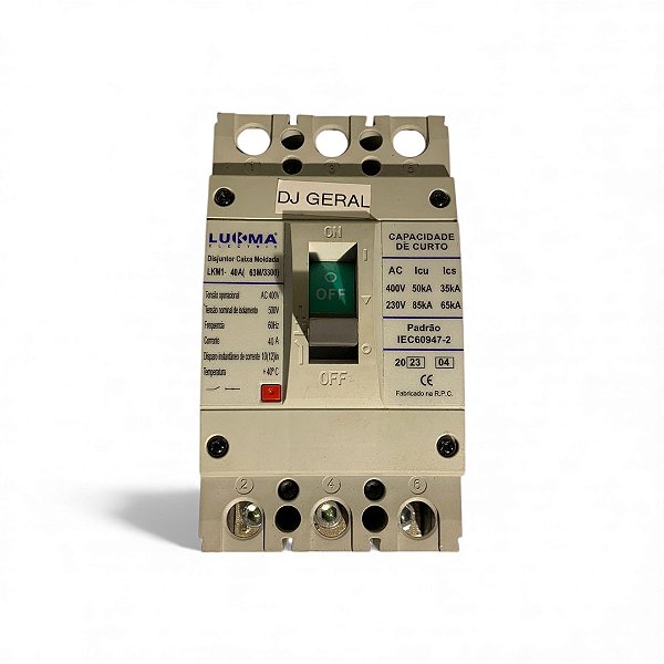 Disjuntor Caixa Moldada Tripolar 40A 50ka - LKM1-50A
