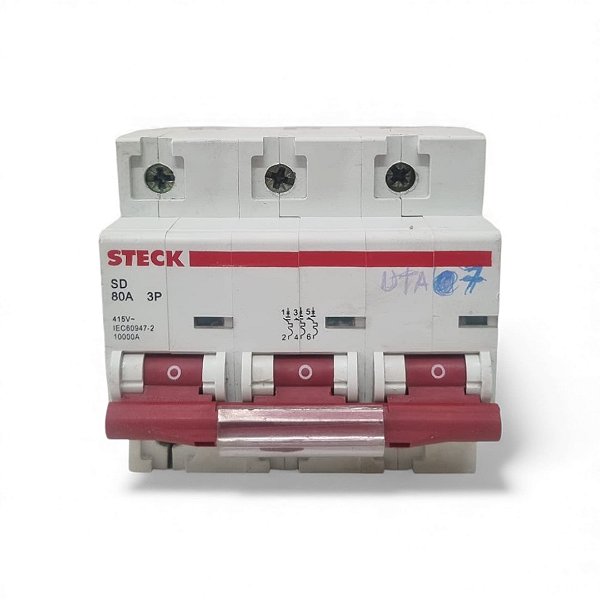 DISJUNTOR DIN TRIPOLAR 80A CURVA C - STECK