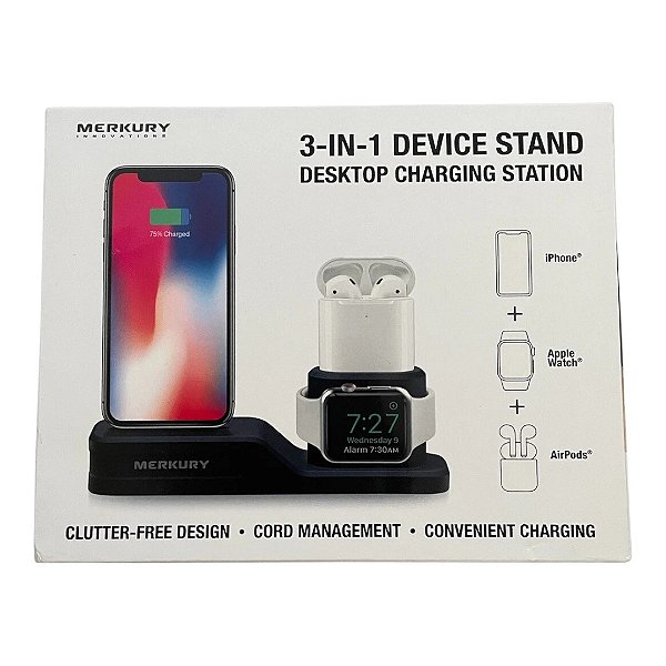 Suporte dispositivo 3 em 1 estação carregamento - Merkury