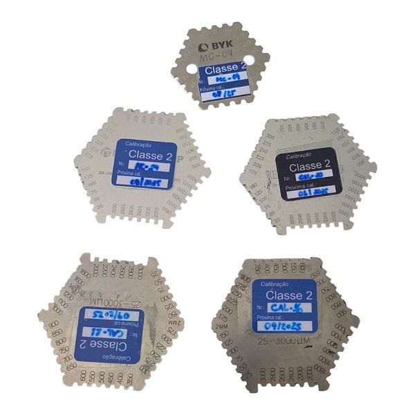Medidor Espessura Tinta Hexagonal BYK 5-150um Metalico