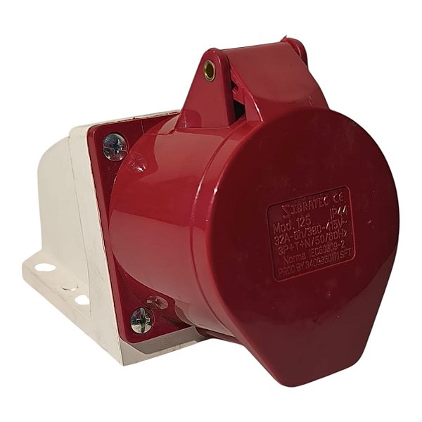 Tomada De Parede/sobrepor 3p+n+t 6h 380vca/32a Vermelho 125