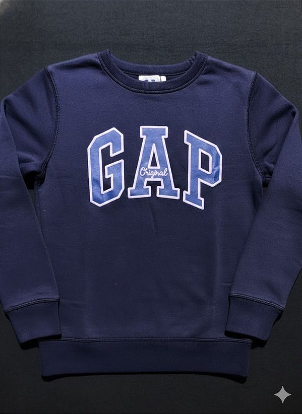 Blusa moletom infantil nova original azul gap tam m - 8 anos