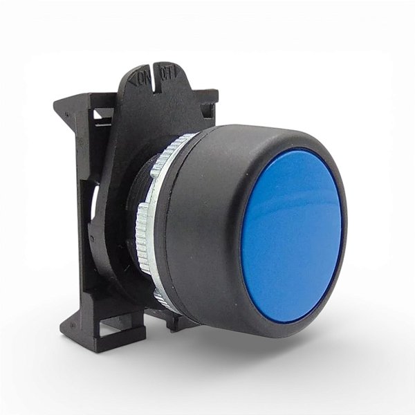 Botão Pulsante Luminoso Giovenzana PPRL4BL Azul 22mm