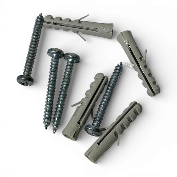 Kit 100 Buchas 6mm Universal C Aba E 100 Parafusos 6x30mm