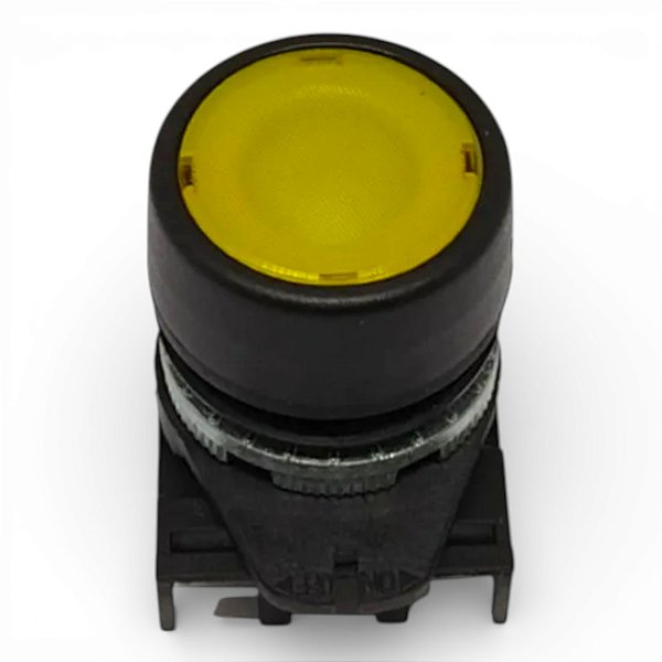 Botão Pulsador Faceado 22mm Amarelo Giovenzana PPRN3GL