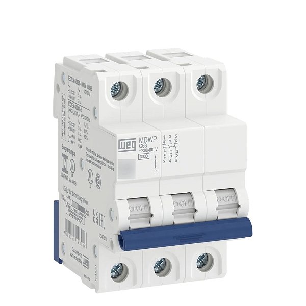 Minidisjuntor Tripolar 10a Curva C Mdwp Weg
