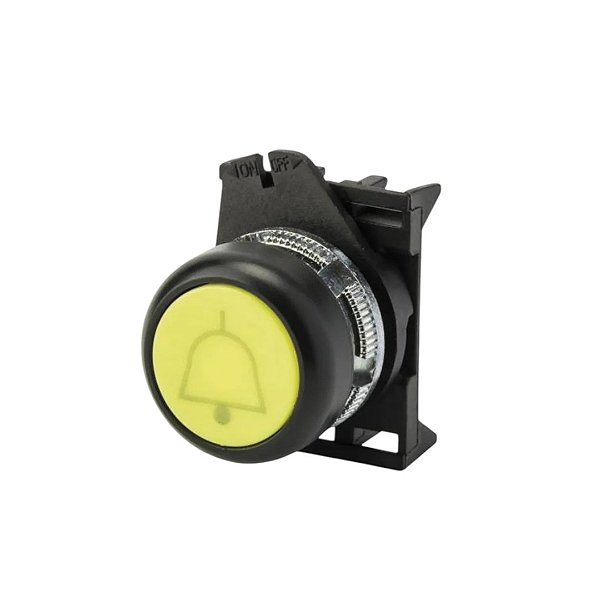 Botão Comando Pulsante Giovenzana - Amarelo PPRN3ABL