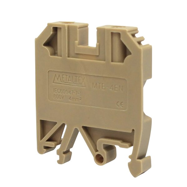 Conector Metaltex Borne Passagem 4mm MTB4EN Plástico Bege