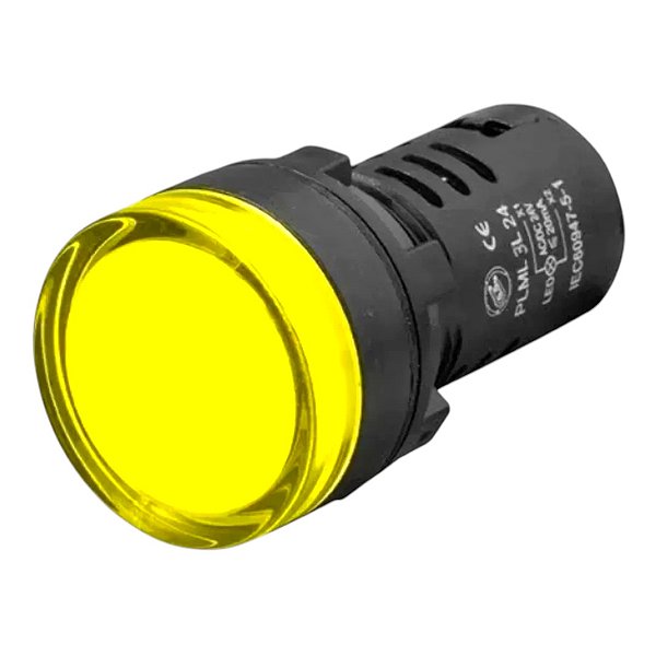 Botão Sinalização Amarelo 24v Giovenzana Plml3l24